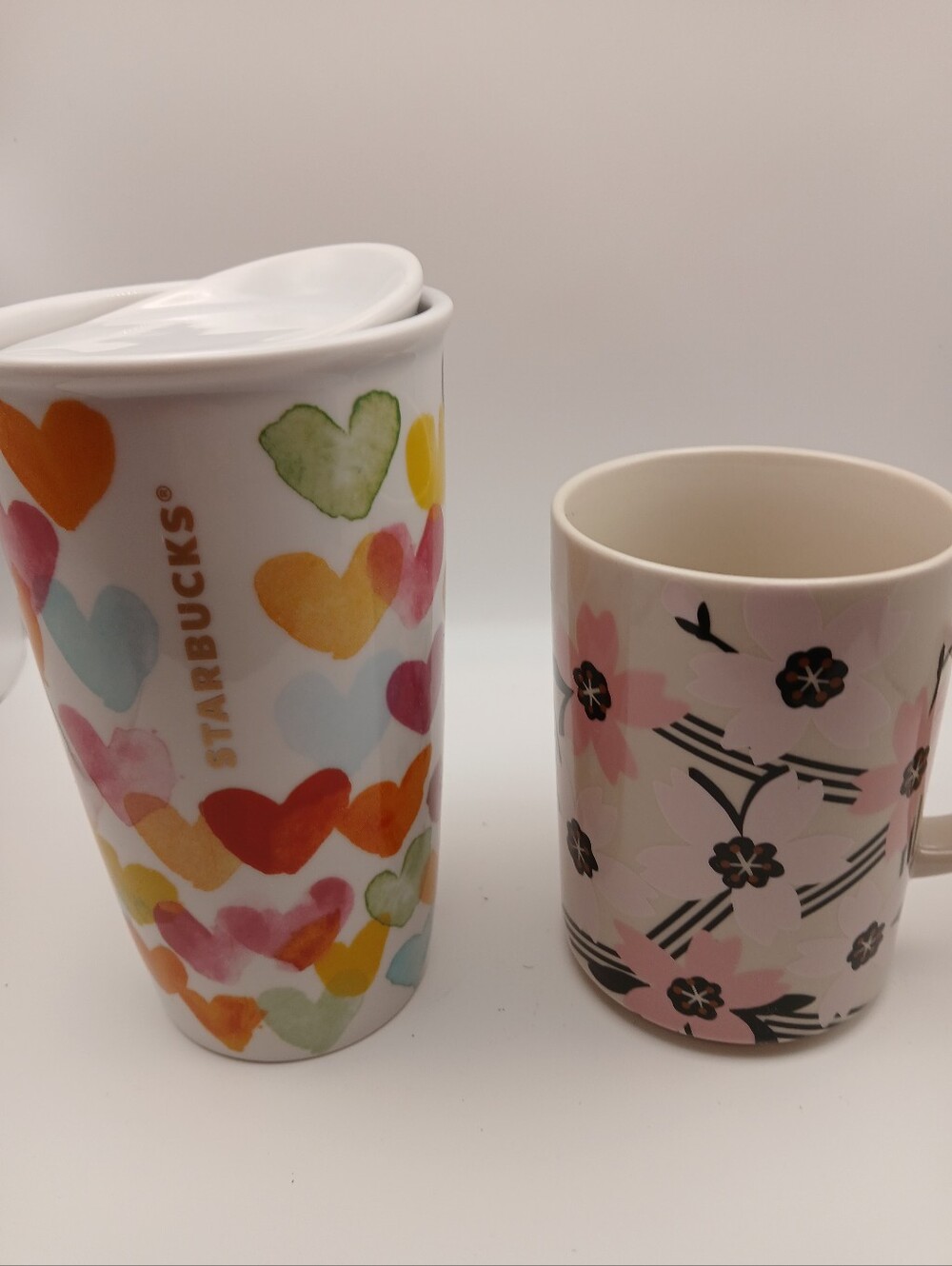 Starbucks White Travel Tumbler, Cherry Blossom Cup